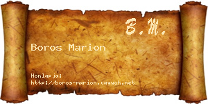 Boros Marion névjegykártya